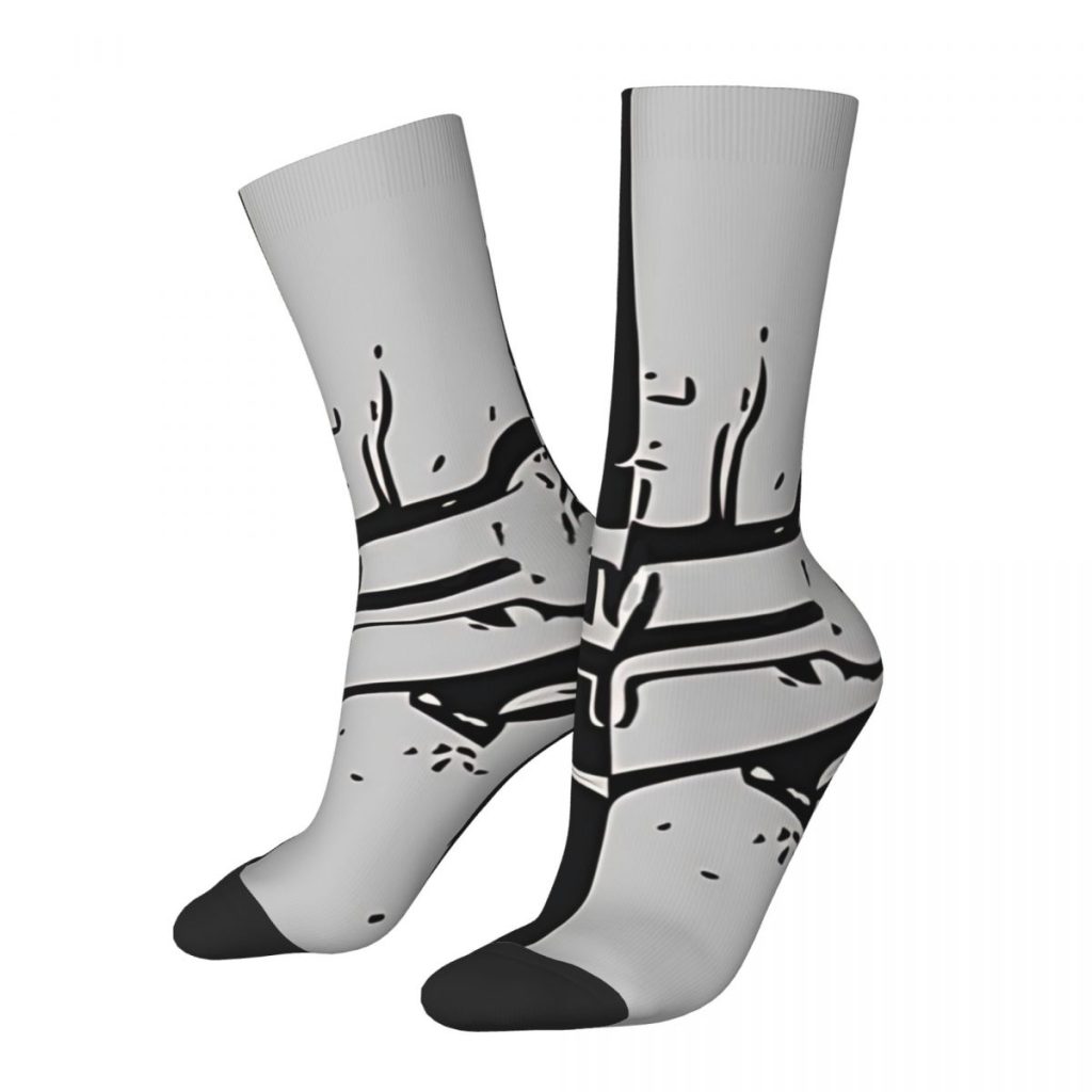 Funny Crazy Sock for Men Remake Black Hip Hop Harajuku Dead Space Game Happy Pattern Printed - Dead Space Shop
