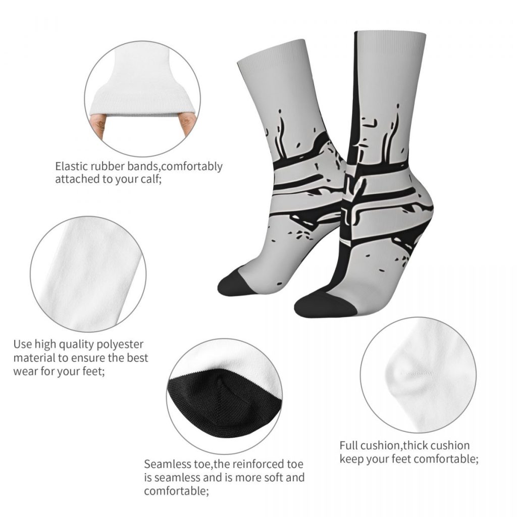 Funny Crazy Sock for Men Remake Black Hip Hop Harajuku Dead Space Game Happy Pattern Printed 2 - Dead Space Shop