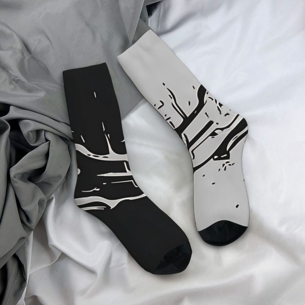 Funny Crazy Sock for Men Remake Black Hip Hop Harajuku Dead Space Game Happy Pattern Printed 3 - Dead Space Shop