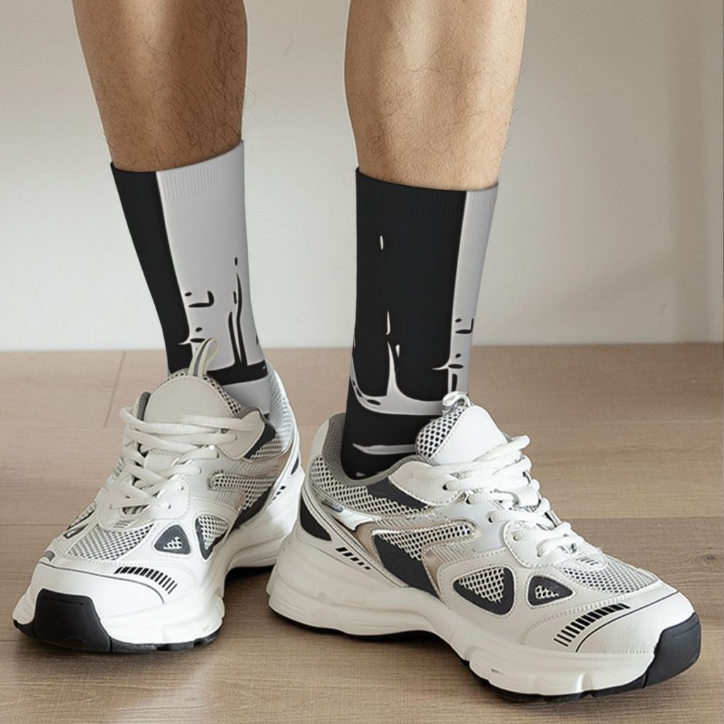 Funny Crazy Sock for Men Remake Black Hip Hop Harajuku Dead Space Game Happy Pattern Printed 4 - Dead Space Shop