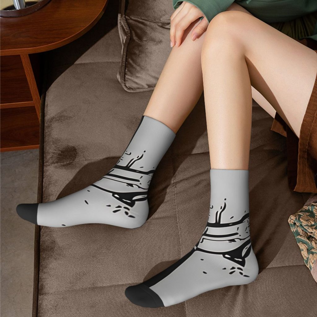 Funny Crazy Sock for Men Remake Black Hip Hop Harajuku Dead Space Game Happy Pattern Printed 5 - Dead Space Shop