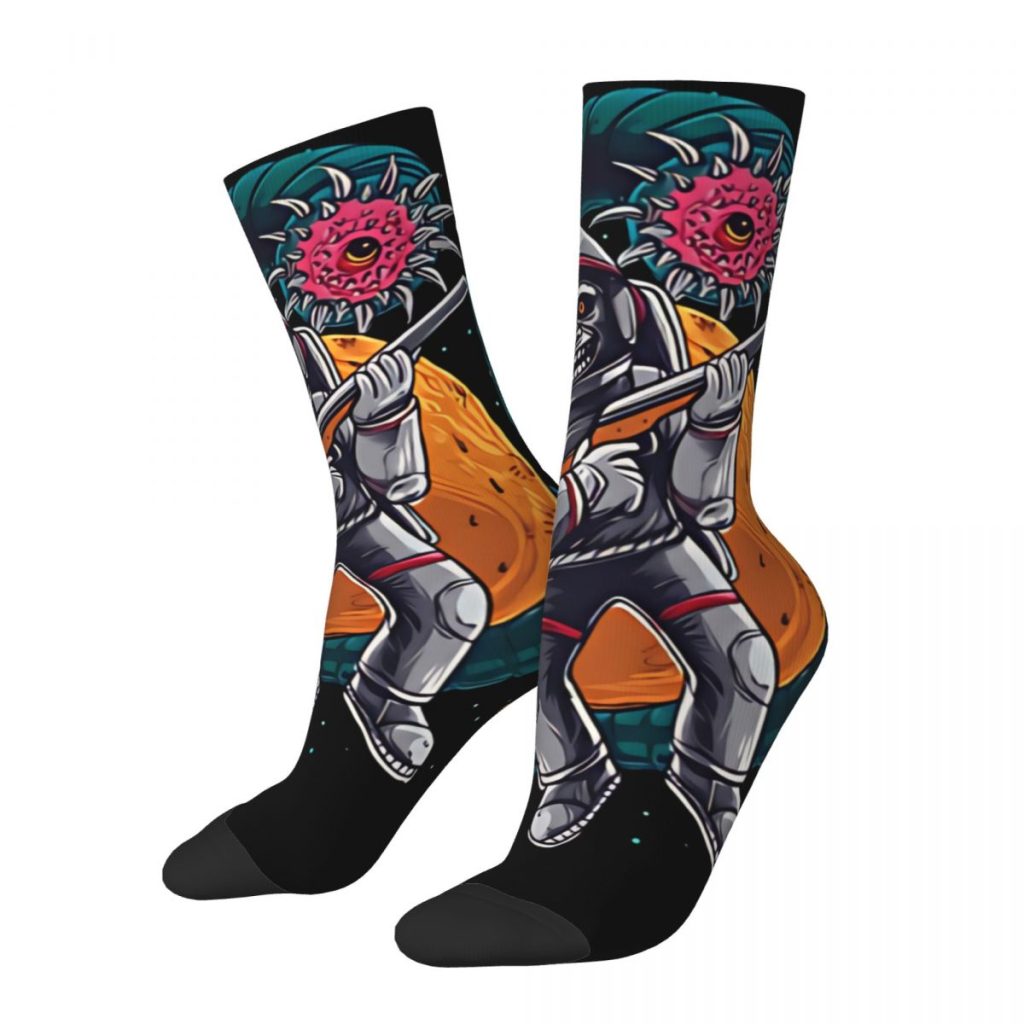 Happy Funny Men s Socks Mr Skull From Space Retro Harajuku Dead Space Game Hip Hop - Dead Space Shop