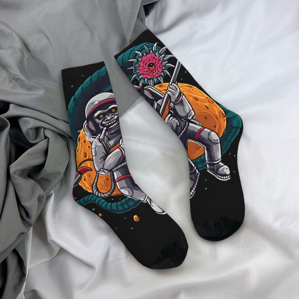 Happy Funny Men s Socks Mr Skull From Space Retro Harajuku Dead Space Game Hip Hop 3 - Dead Space Shop