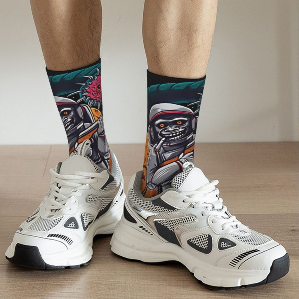 Happy Funny Men s Socks Mr Skull From Space Retro Harajuku Dead Space Game Hip Hop 4 - Dead Space Shop
