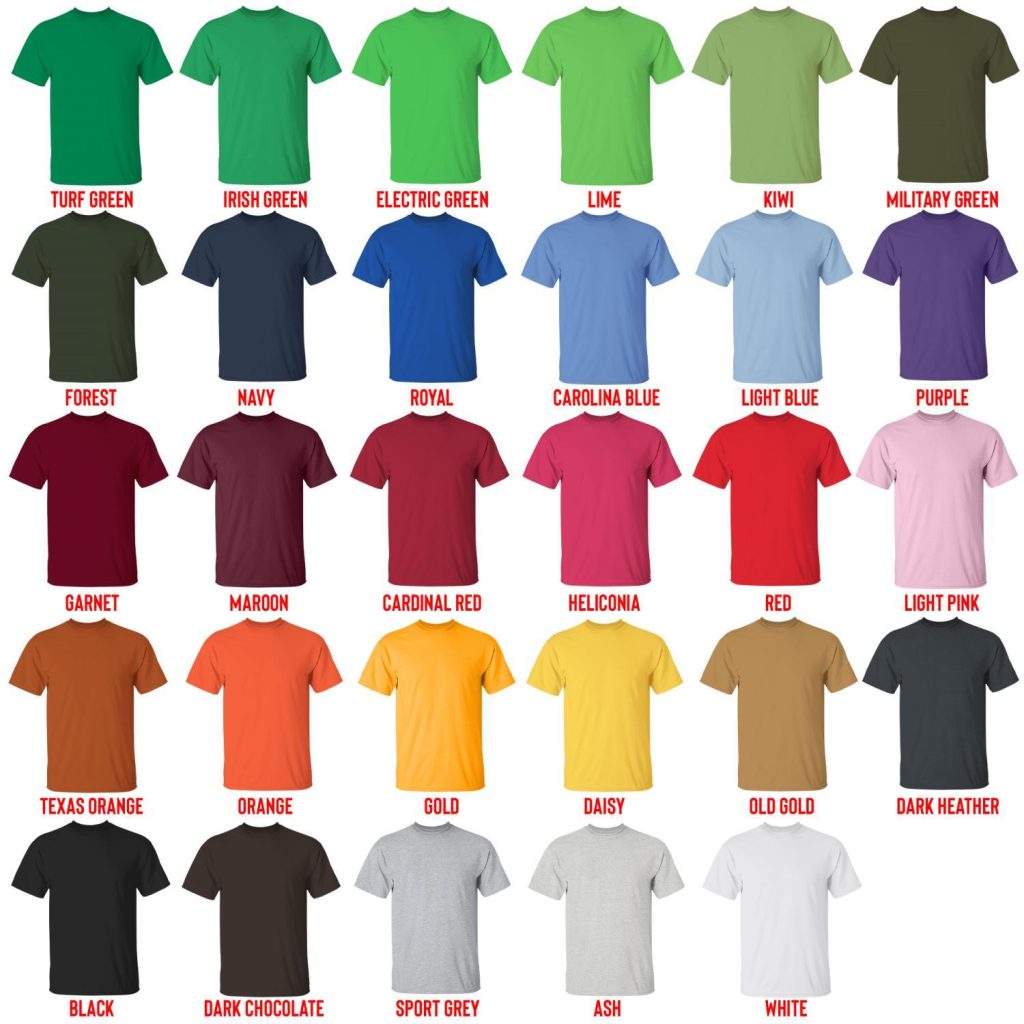 t shirt color chart - Dead Space Shop
